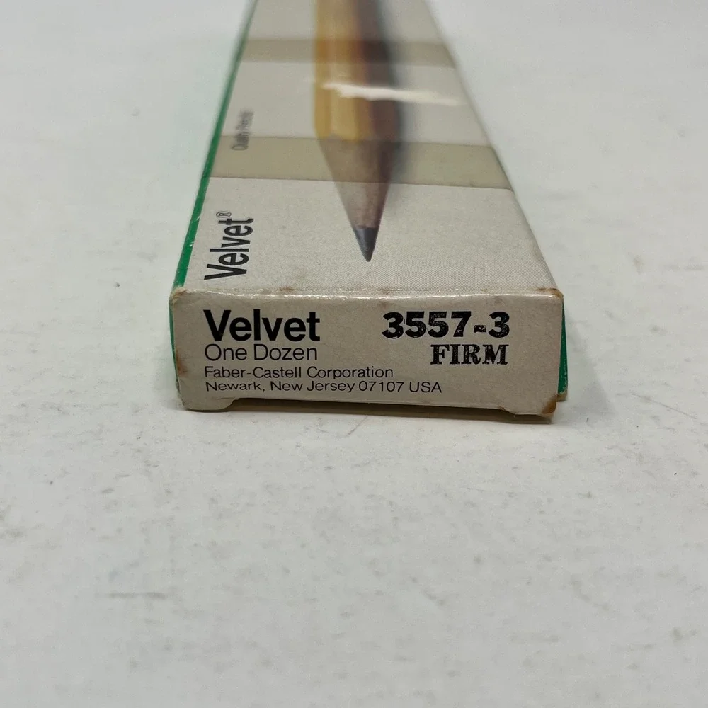 Vintage Faber-Castell Velvet 3557-3 Firm Pencils Yellow Blue Band 7 Count Box